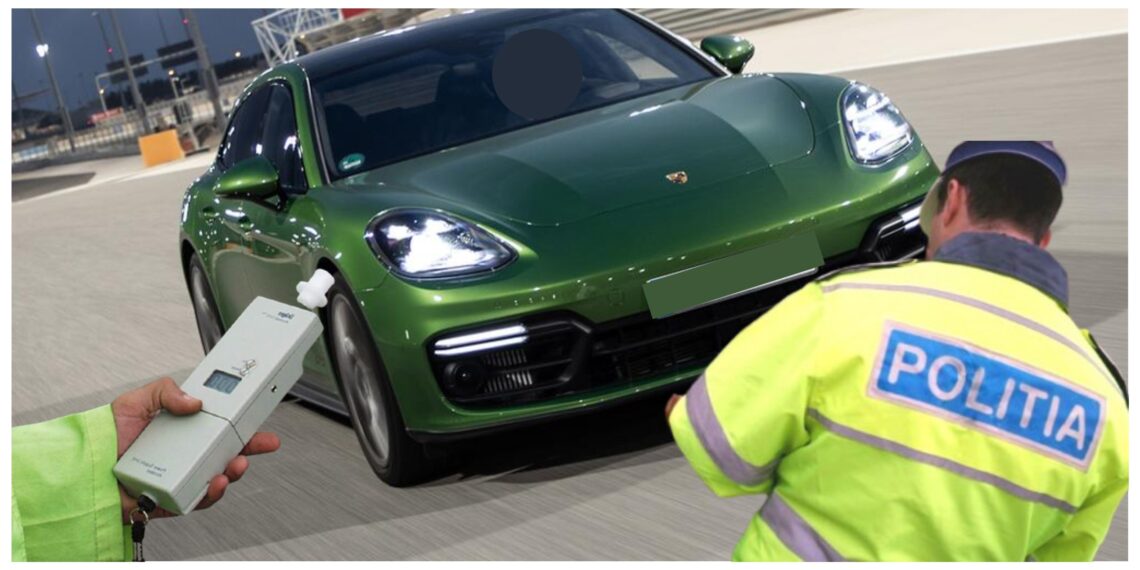 Un individ cherchelit a fost identificat de polițiști în timp ce conducea un Porsche Panamera prin centrul Sucevei