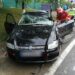 FOTO Accident rutier între un autoturism și un camion, la ieșire din Suceava spre Adâncata. O tânără de 25 de ani a fost transportată la spital