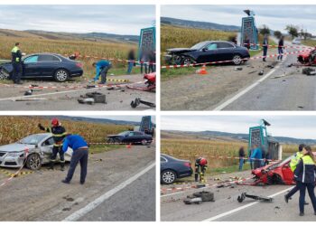 FOTO Cinci persoane au ajuns la spital, după ce trei autoturisme au fost implicate într-un accident rutier pe raza orașului Milișăuți