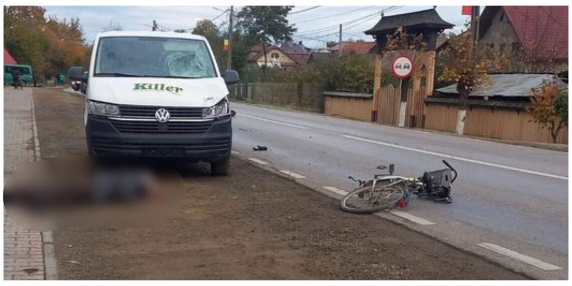 FOTO Un biciclist în vârstă 75 de ani a murit după ce a fost lovit de o autoutilitară, pe raza localității Milișăuți