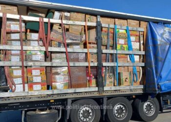 FOTO Un camion burdușit cu peste 7.000 de kilograme de produse second-hand a fost oprit în PTF Petea. Deșeurile care proveneau din Danemarca și trebuiau să ajungă în Suceava au fost înapoiate pe teritoriul maghiar