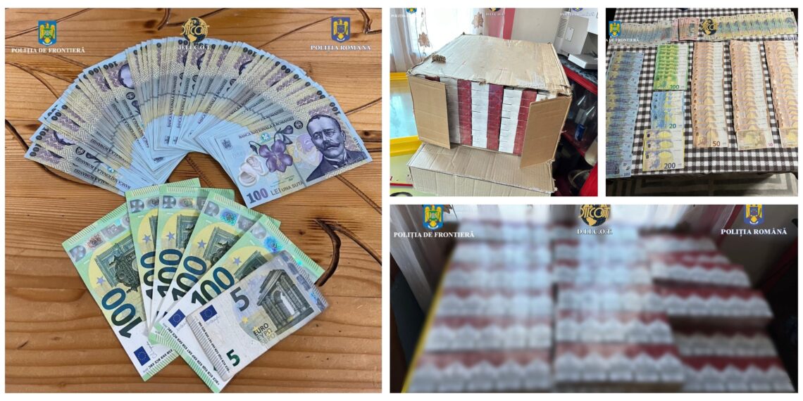 FOTO Polițiștii suceveni au efectuat 26 de percheziții domiciliare, într-un dosar de contrabandă de țigări. Au fost confiscate peste 25.000 de pachete cu țigări de contrabandă