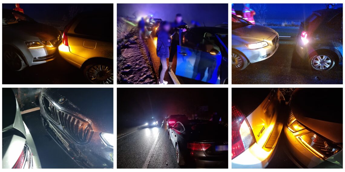 FOTO Carambol cu șapte autoturisme pe raza localității Iacobești, din comuna Grănicești. Două persoane au primit îngrijiri medicale. Traficul rutier a fost blocat pe ambele sensuri