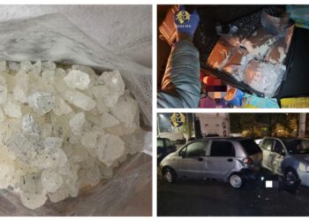 FOTO Doi indivizi care au introdus șase kilograme de cristal în România, au ajuns pe mâinile procurorilor DIICOT, după ce au fost implicați într-un accident rutier. Aceștia supravegheau autoutilitara care le aducea coletul din Olanda, având asupra lor peste 15.000 de euro și șase telefoane