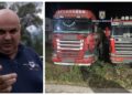 FOTO Camioanele confiscate de polițiștii suceveni, pentru transport ilegal de material lemnos, sunt ale controversatului afacerist Ilie Negură din localitatea Frumosu
