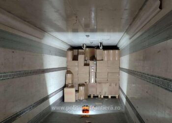 VIDEO Camion burdușit cu țigări de contrabandă în valoare de aproape 300.000 de euro, depistat în PTF Siret. Țigările erau ascunse printre croissante din Ucraina