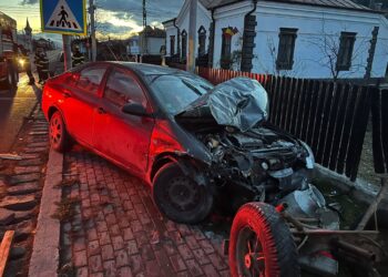 FOTO Accident rutier între un autoturism și o căruță, pe raza localității Bucșoaia. Calul a murit, iar căruțașul a fost transportat la UPU Suceava