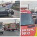 FOTO Două autoturisme și un camion, implicate într-un accident rutier în zona restaurantului Vama Veche din Șcheia. Două persoane au fost transportate la spital