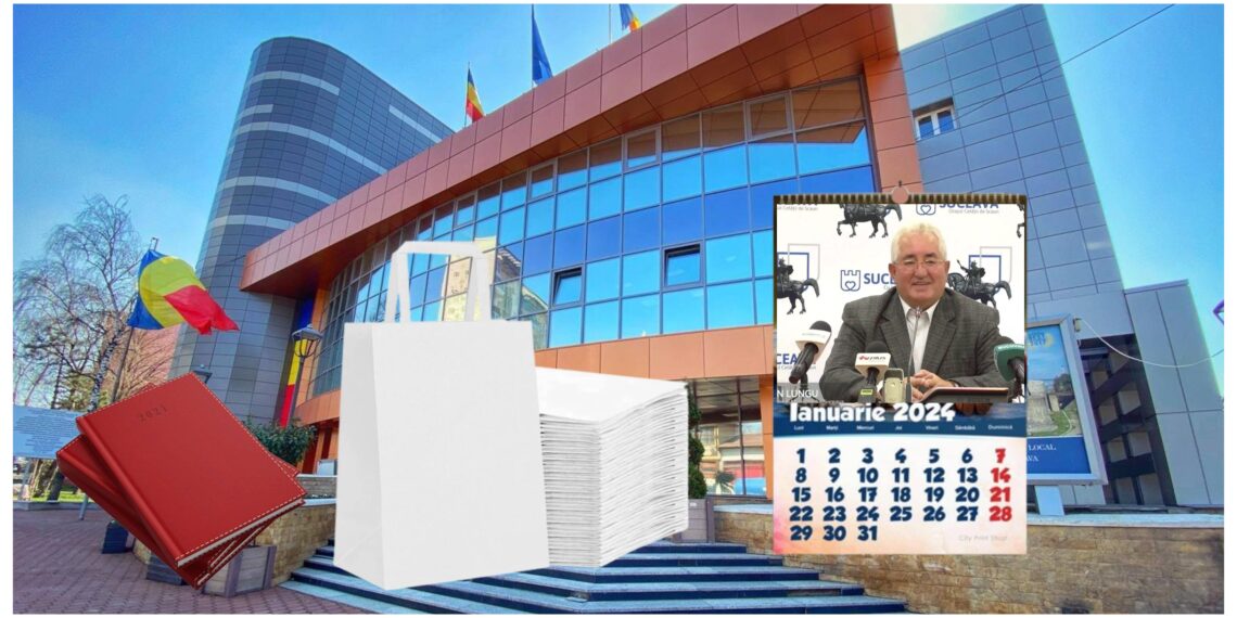 Primăria Suceava cheltuie peste 15.000 de euro pentru sacoșe, felicitări, calendare și agende personalizate