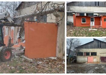 VIDEO Primăria Suceava a demolat o clădire construită ilegal în cartierul Burdujeni, în care se adăposteau oamenii străzii: ”Urmează ca în zona curățată și cea din apropierea acesteia, să construim o nouă parcare”