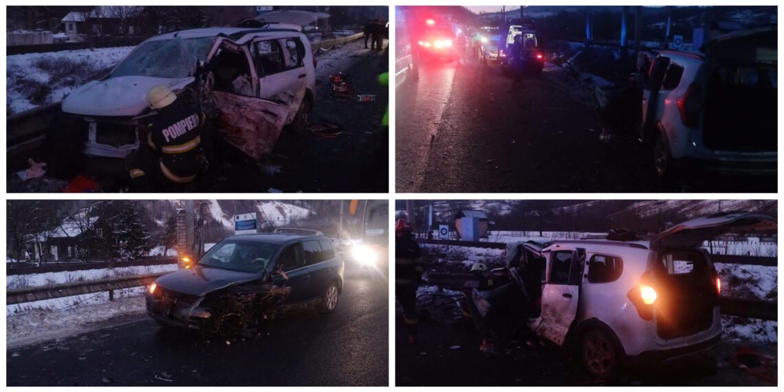 UPDATE FOTO Accident mortal pe raza localității Molid. Un bărbat de 31 de ani a murit, după două autoturisme au intrat în coliziune