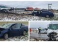 FOTO Accident rutier la ieșire din Suceava spre Pătrăuți. Două persoane au ajuns la spital, după ce un autoturism și o autoutilitară au intrat în coliziune