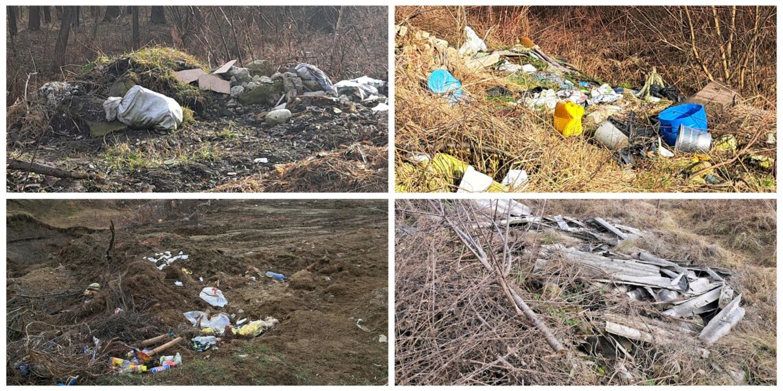 FOTO Garda de Mediu Suceava a amendat Primăria Satu Mare cu 45.000 de lei, pentru depozitarea deșeurilor pe malul drept al pârâului Pozen, în lunca pârâului și în zona ”Valea Sucevei”