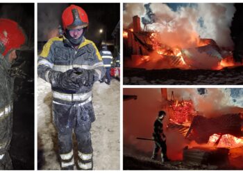VIDEO O gospodărie din Nisipitu s-a făcut scrum, în urma unui incendiu izbucnit din cauza coșului de fum. Pompierii s-au luptat cu flăcările aproape 8 ore, la -18 grade Celsius