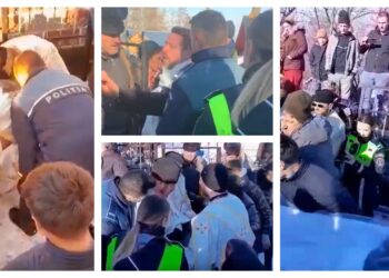 VIDEO Scandal monstru la Gura Solcii, în timpul unei înmormântări. Polițiștii au întocmit un dosar penal pentru împiedicarea exercitării libertății religioase, după ce un preot s-a tolănit prin zăpadă, refuzând să continue ceremonia