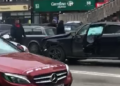 VIDEO Carambol cu patru autovehicule în zona Curcubeu. O mașină a ricoșat în autoturismul condus de un șofer cu 1,28 mg/l alcool pur în aerul expirat