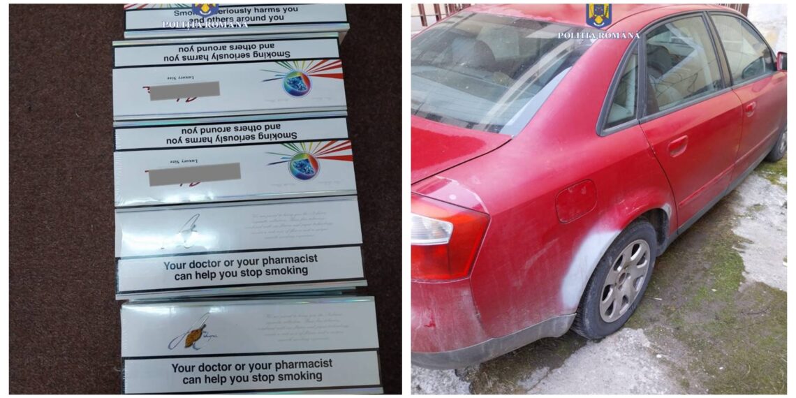 FOTO Zi memorabilă pentru un șofer tras pe dreapta din cauza vitezei. Polițiștii i-au confiscat mașina și țigările de contrabandă. Bărbatul a fost ”premiat” cu o amendă de 20.000 de lei