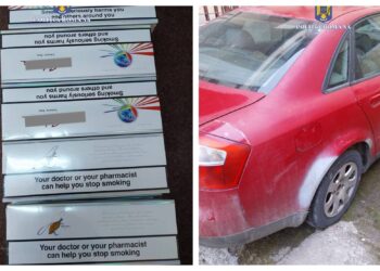 FOTO Zi memorabilă pentru un șofer tras pe dreapta din cauza vitezei. Polițiștii i-au confiscat mașina și țigările de contrabandă. Bărbatul a fost ”premiat” cu o amendă de 20.000 de lei