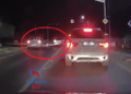 VIDEO cu momentul în care o mașină de poliție neinscripționată se izbește într-un autoturism, în intersecția cu drumul spre Aeroportul ”Ștefan cel Mare” Suceava