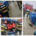VIDEO Grav accident rutier în satul Oniceni din Forăști. Șase persoane au fost rănite, după ce duba în care se aflau s-a răsturnat într-o curte
