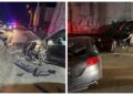 VIDEO Detalii despre accidentul de sub pasarela din Burdujeni, unde un Audi TT cu volan pe dreapta s-a izbit puternic în mașina unei șoferițe nevinovate. Nu s-a stabilit cine a condus TT-ul. Un bărbat a fost găsit în pragul comei alcoolice, iar celălalt a refuzat să-și divulge alcoolemia