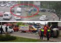 VIDEO Detalii privind accidentul rutier din intersecția de la Lidl (Obcini). Șoferița care s-a răsturnat cu BMW-ul, după ce a trecut pe culoarea roșie a semaforului, a fost transportată la spital 