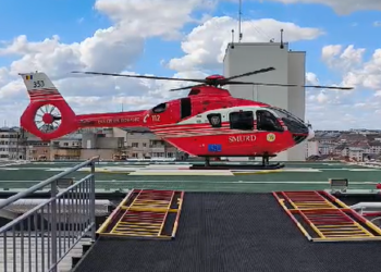 VIDEO Prima aterizare a elicopterului SMURD pe heliportul SCJU Suceava, de la deschidere. O pacientă cu AVC a fost adusă de la SJU Piatra Neamț