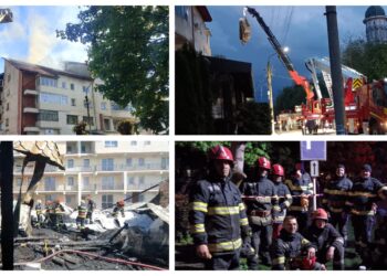 VIDEO Detalii privind puternicul incendiu izbucnit la un bloc de locuințe din Rădăuți: ”40 de pompierii militari și 20 de lucrători ai SVSU/SPSU, au acționat cu 12 autospeciale de stingere, trei autospeciale de lucru la înălțime și o ambulanță SMURD”