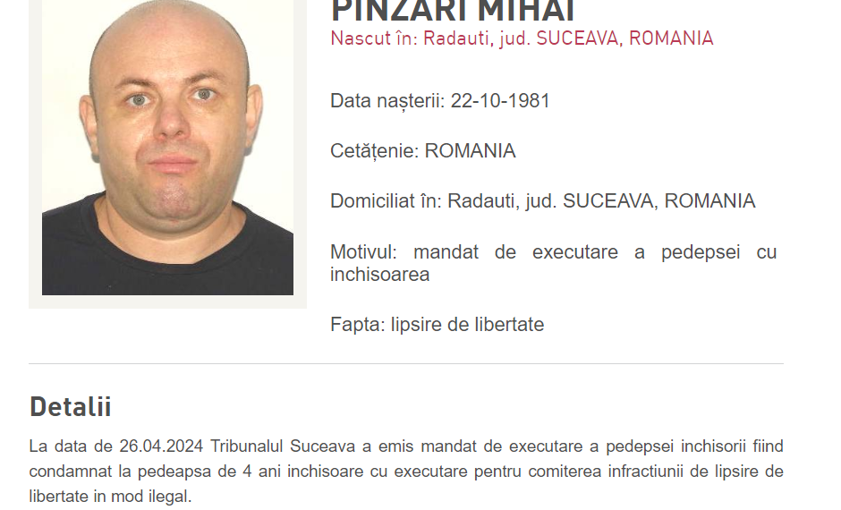 Polițiștii caută un rădăuțean arestat la domiciliu pentru trafic de droguri, care a fugit de acasă, după ce a aflat că a fost condamnat definitiv la patru ani de închisoare
