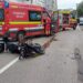 FOTO Accident rutier în zona Mobilă, din cartierul George Enescu. Un motociclist a ajuns la spital