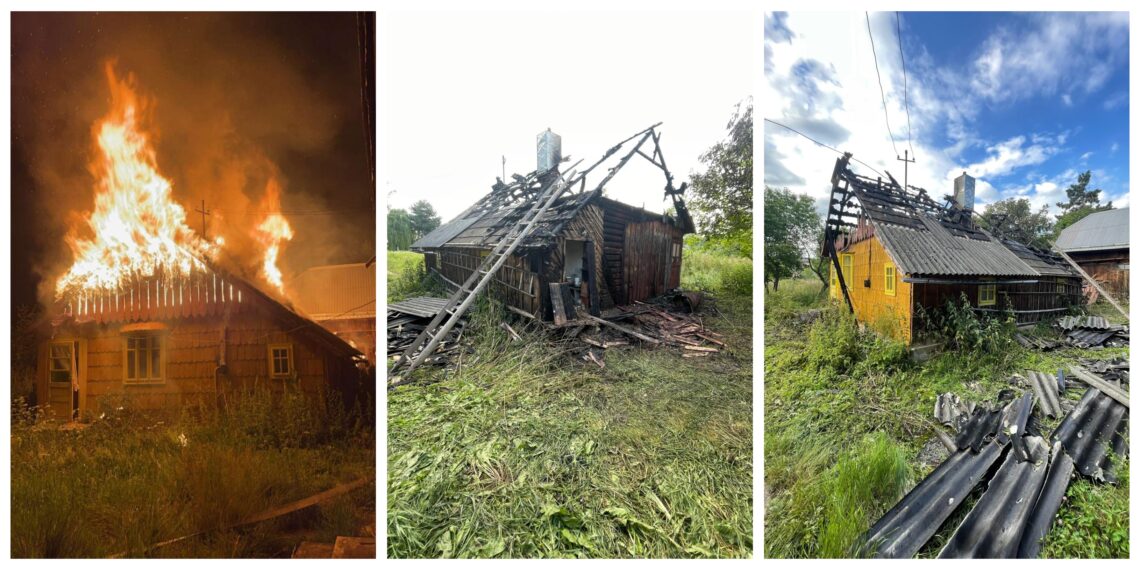 FOTO O casă din Solca a fost incendiată intenționat. Pompierii au intervenit cu două autospeciale de stingere