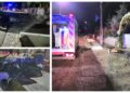 FOTO Un tânăr a făcut prăpăd cu BMW-ul pe raza comunei Dumbrăveni. Deși mașina s-a rostogolit de mai multe ori, persoanele din interior au scăpat miraculos doar cu câteva zgârieturi