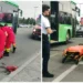 FOTO Un autobuz TPL a lovit o tânără care traversa regulamentar o stradă din parcarea Iulius Mall Suceava. Victima a ajuns la spital cu răni la față, genunchi și șoldul drept