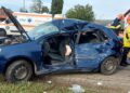 FOTO Accident între un autobuz și un autoturism pe raza localității Pătrăuți. O femeie și doi copii au fost răniți și transportați la spital