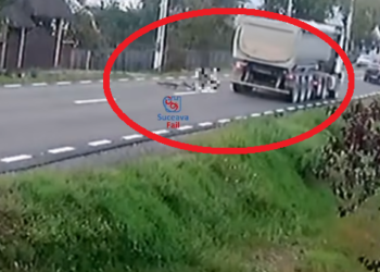 VIDEO Un bărbat a fost lovit de semiremorca unui camion, în timp ce încerca să se urce pe bicicletă. Evenimentul s-a petrecut pe un drum din Boroaia