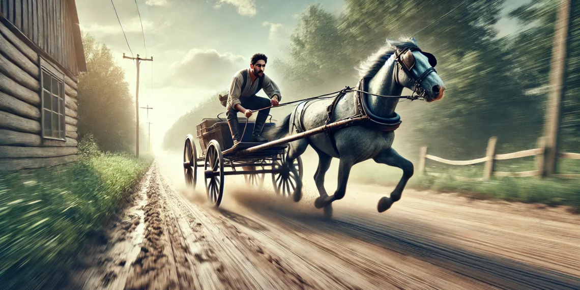 Dosar penal pentru un tânăr care a acroșat cu căruța un pieton în fața Primăriei comunei Arbore și a fugit de la locul accidentului