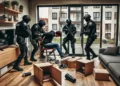 ”Mascații” SAS au intrat cu forța într-un apartament din cartierul Zamca, unde un tânăr s-a îmbătat și a început să țipe și să izbească lucruri prin apartamentul închiriat. Scandalagiul a fost imobilizat și dus spital