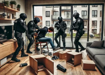 ”Mascații” SAS au intrat cu forța într-un apartament din cartierul Zamca, unde un tânăr s-a îmbătat și a început să țipe și să izbească lucruri prin apartamentul închiriat. Scandalagiul a fost imobilizat și dus spital