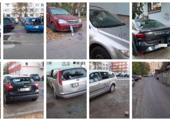 VIDEO Zeci de mașini distruse de trei vandali, în cartierul Burdujeni