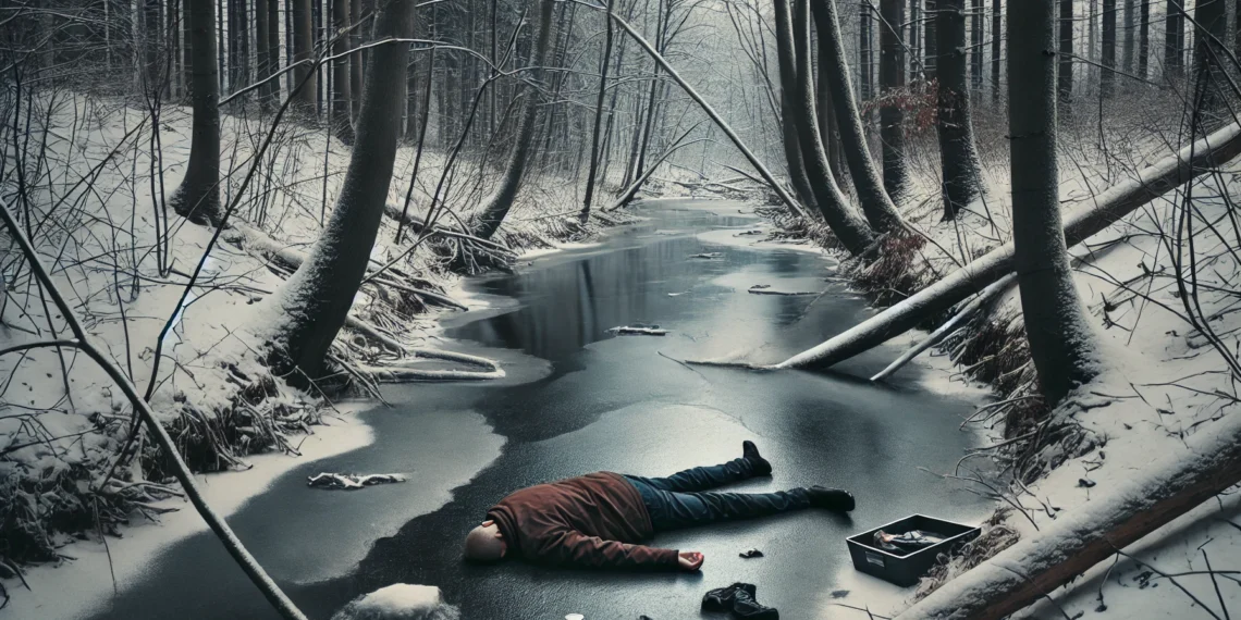 Un bărbat de 32 de ani a fost găsit mort într-un pârâu din Forăști, în a doua zi de Crăciun