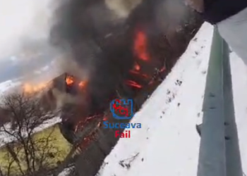 Incendiu la o gospodărie din Frasin. Un bărbat a suferit arsuri pe mâini și față