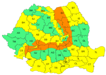 Avertizare ANM: Cod galben și portocaliu de viscol, vânt și polei în județul Suceava