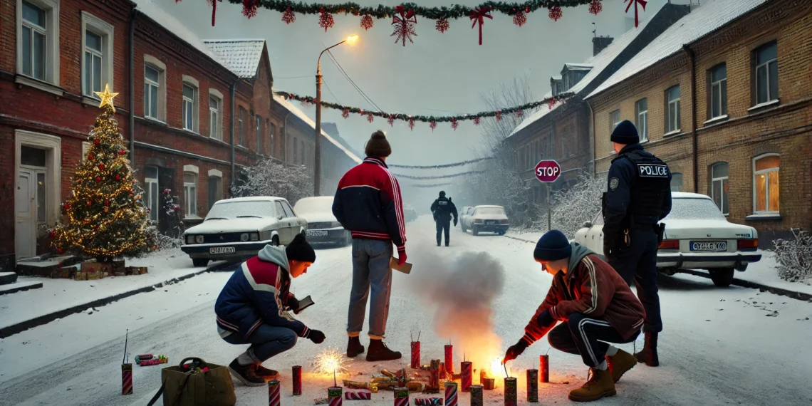 Dosar penal deschis de polițiști, după ce trei tineri au fost surprinși aprinzând petarde pe raza municipiului Vatra Dornei în a doua zi de Crăciun