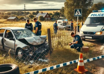Doi minori de 16 ani au fost răniți după ce șoferul beat, în mașina căruia se aflau, a pierdut controlul direcției și a intrat într-un gard de sârmă