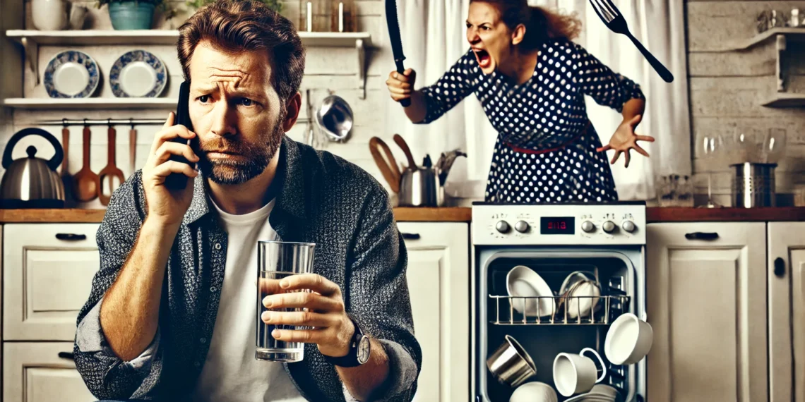 Un sucevean a sunat la 112 după ce soția sa a început să arunce vesela de pe chiuvetă și să-l amenințe cu moartea