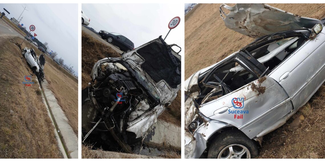 Accident rutier provocat de un tânăr beat pe centura ocolitoare a municipiului Rădăuți. Șoferul a plecat de la fața locului, dar și-a pierdut portofelul în apropierea mașinii
