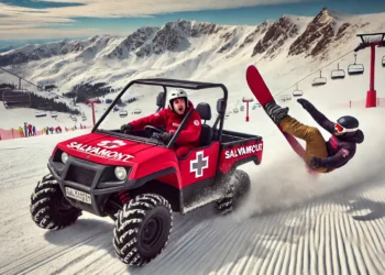 Accident pe pârtia Rarău. Un snowboarder neatent s-a izbit în ATV-ul salvamontiștilor