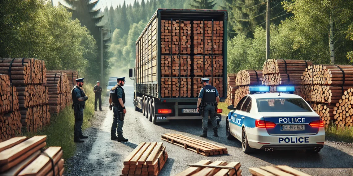 Polițiștii au indisponibilizat o autoutilitară care transporta ilegal 9,76 mc de cherestea pe raza localității Rădășeni