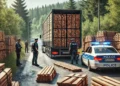 Polițiștii au indisponibilizat o autoutilitară care transporta ilegal 9,76 mc de cherestea pe raza localității Rădășeni