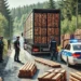 Polițiștii au indisponibilizat o autoutilitară care transporta ilegal 9,76 mc de cherestea pe raza localității Rădășeni